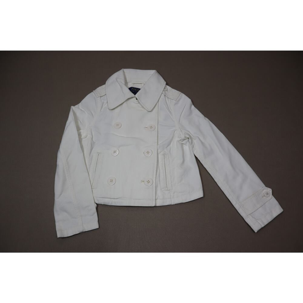 Polo Ralph Lauren White Denim Buttoned Jacket Kids Size 8